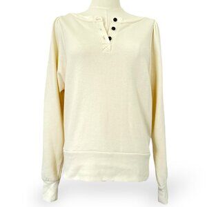 MADEWELL Henley Wm Sz XS Comfy Long Puff Sleeve‎ Sweatshirt Creme